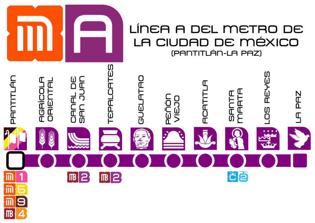 mapa metro cdmx línea a