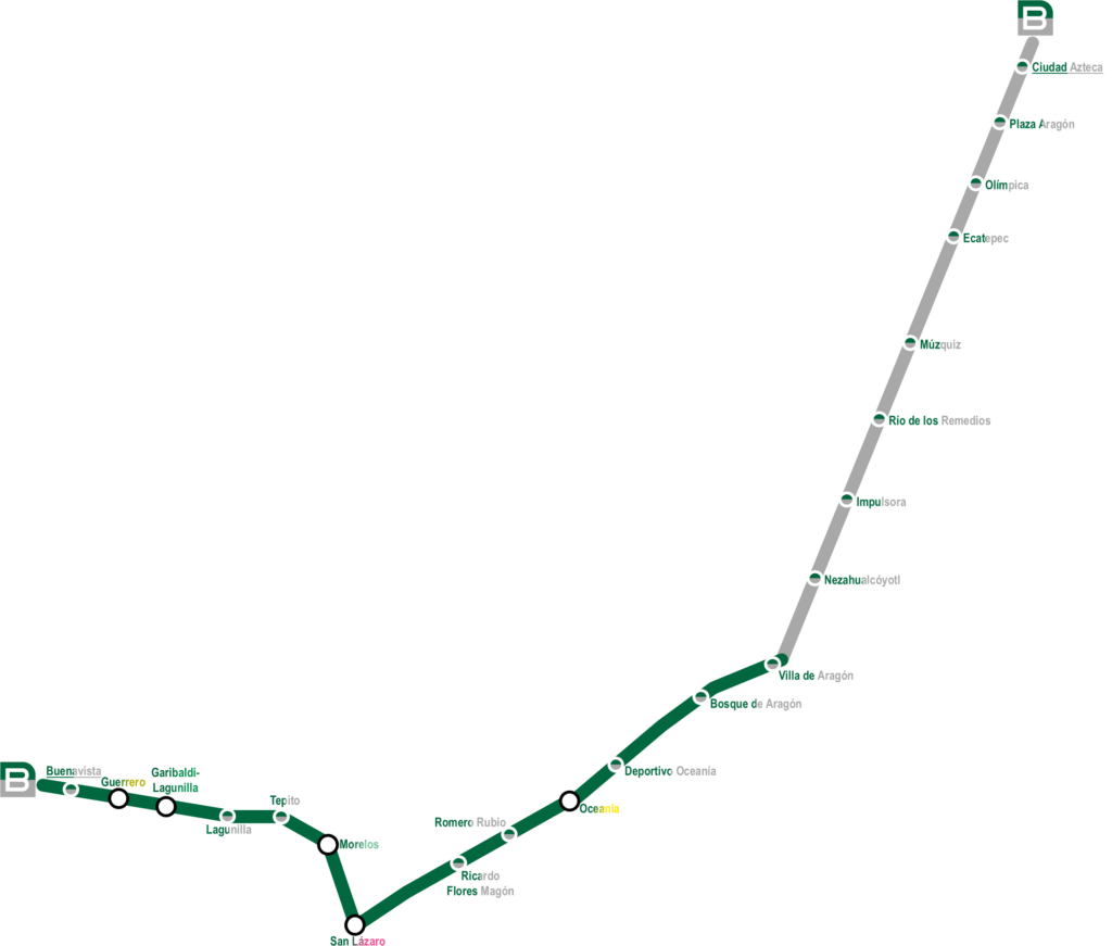 mapa metro cdmx línea b