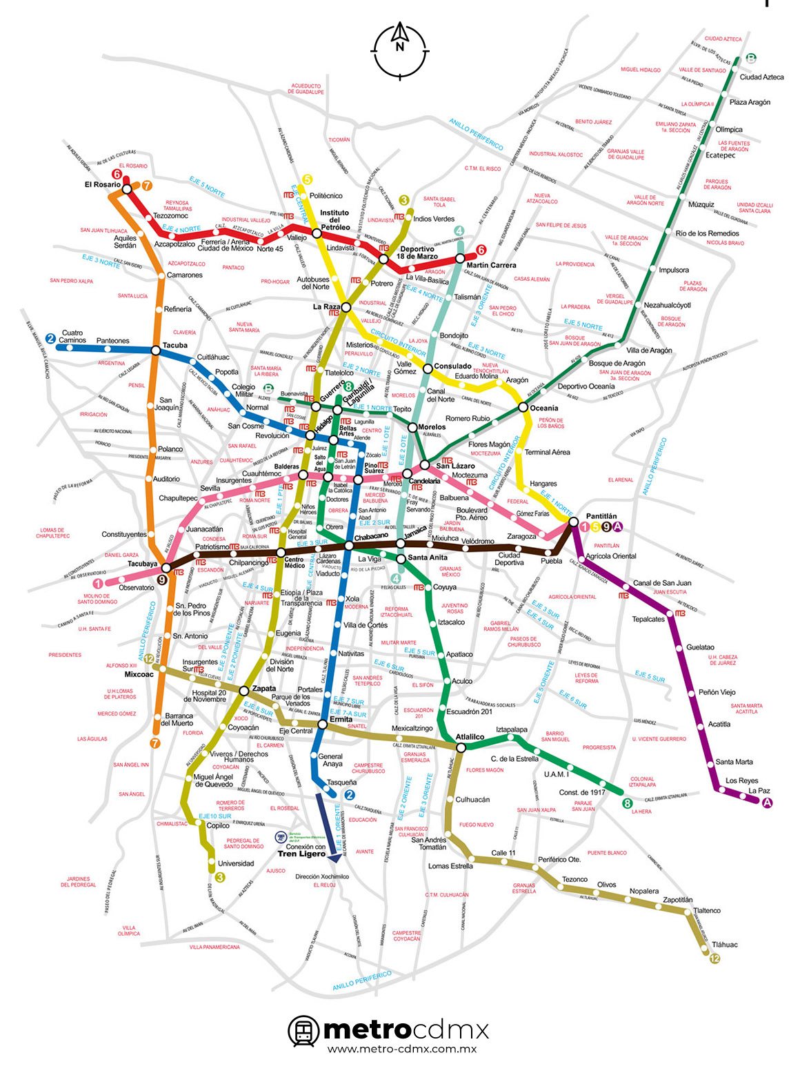 Mapa Metro CDMX con calles