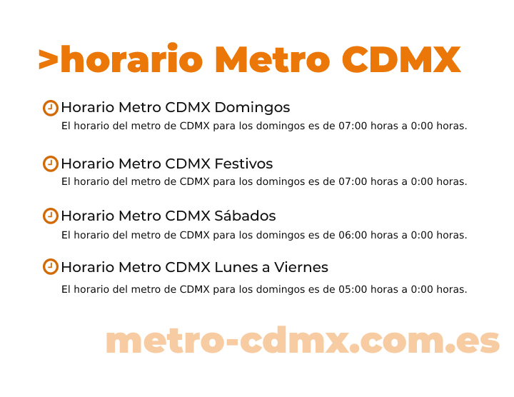 horario metro cdmx